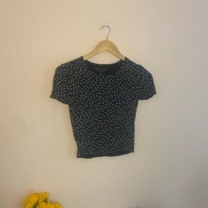 Black with White Flowers, American Eagle Shirt